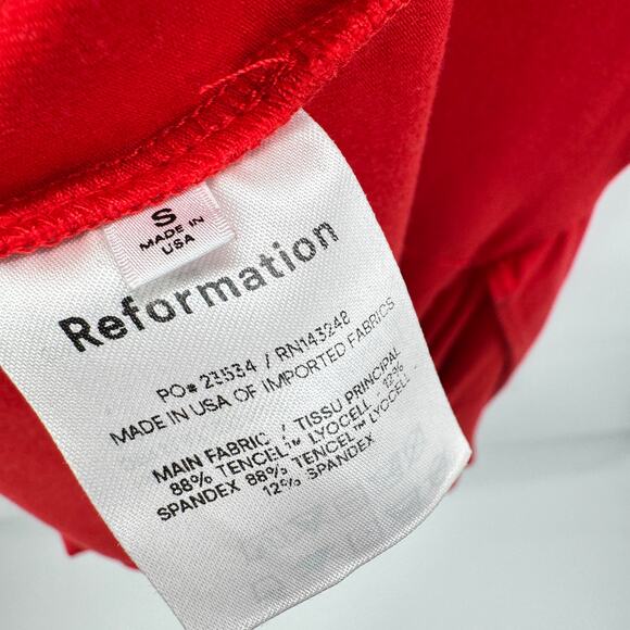 Reformation Jeans Dress Kaila Wrap Tank‎ Midi Women's Size Small Red - Picture 6 of 7